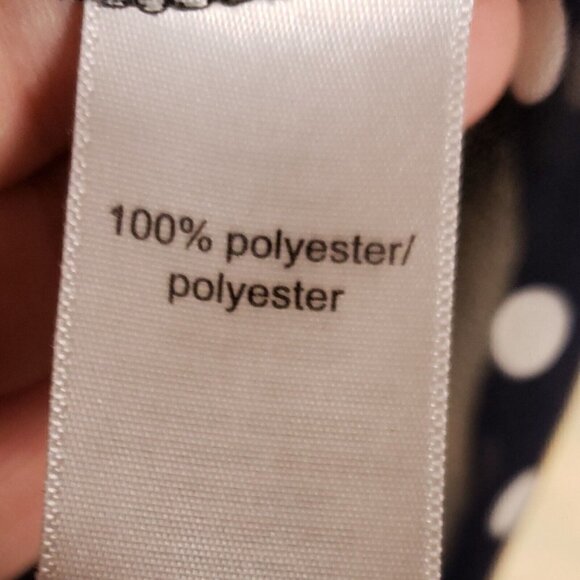 Maurices Womens Semi Sheer Navy White Polka-dot Sleeveless Blouse Medium - Picture 8 of 8